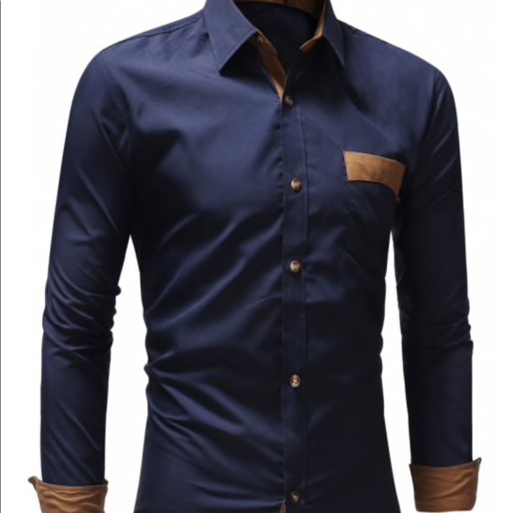 Men's Casual Fashion Solid Color Long Sleeve Shirt
